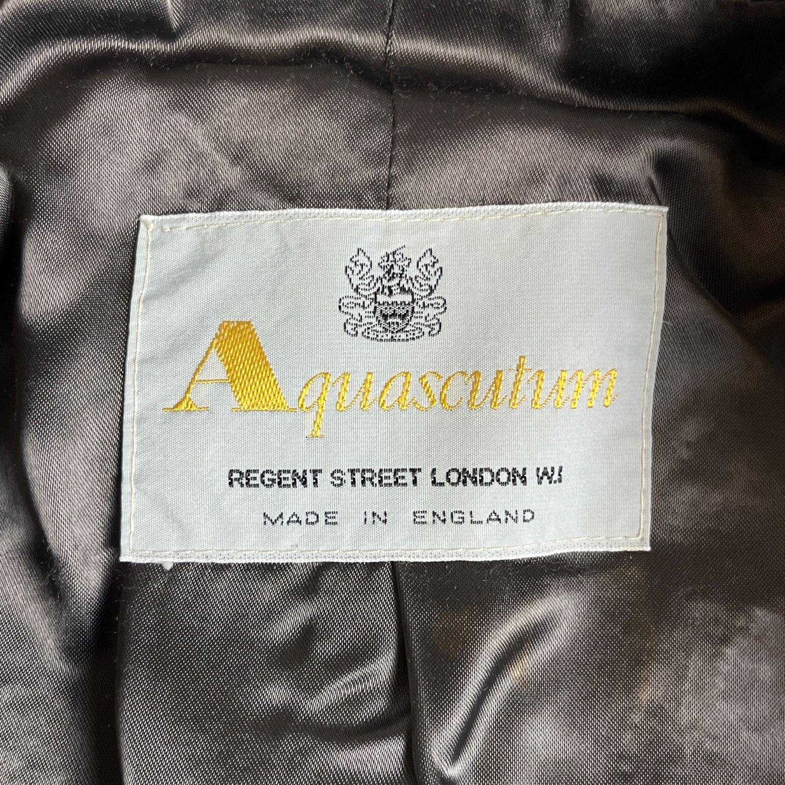 美品】Aquascutum ヘリンボーンツイード ハーフコート カラーネップ