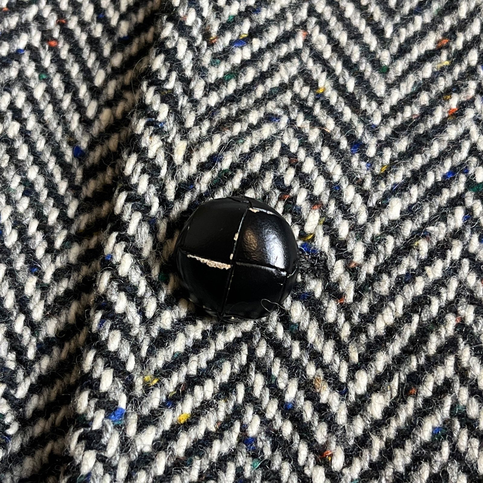 美品】Aquascutum ヘリンボーンツイード ハーフコート カラーネップ