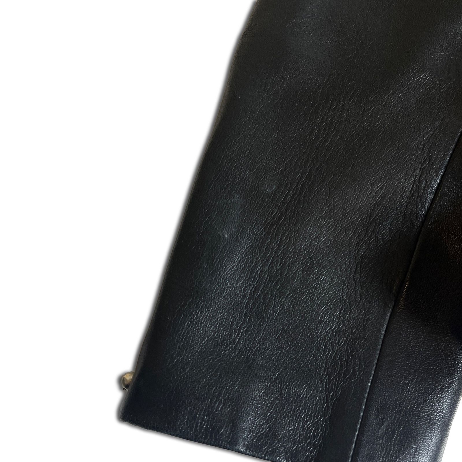 14AW】UNDERCOVER 袖レザー ボーダーダウンジャケット 1 アンダー 