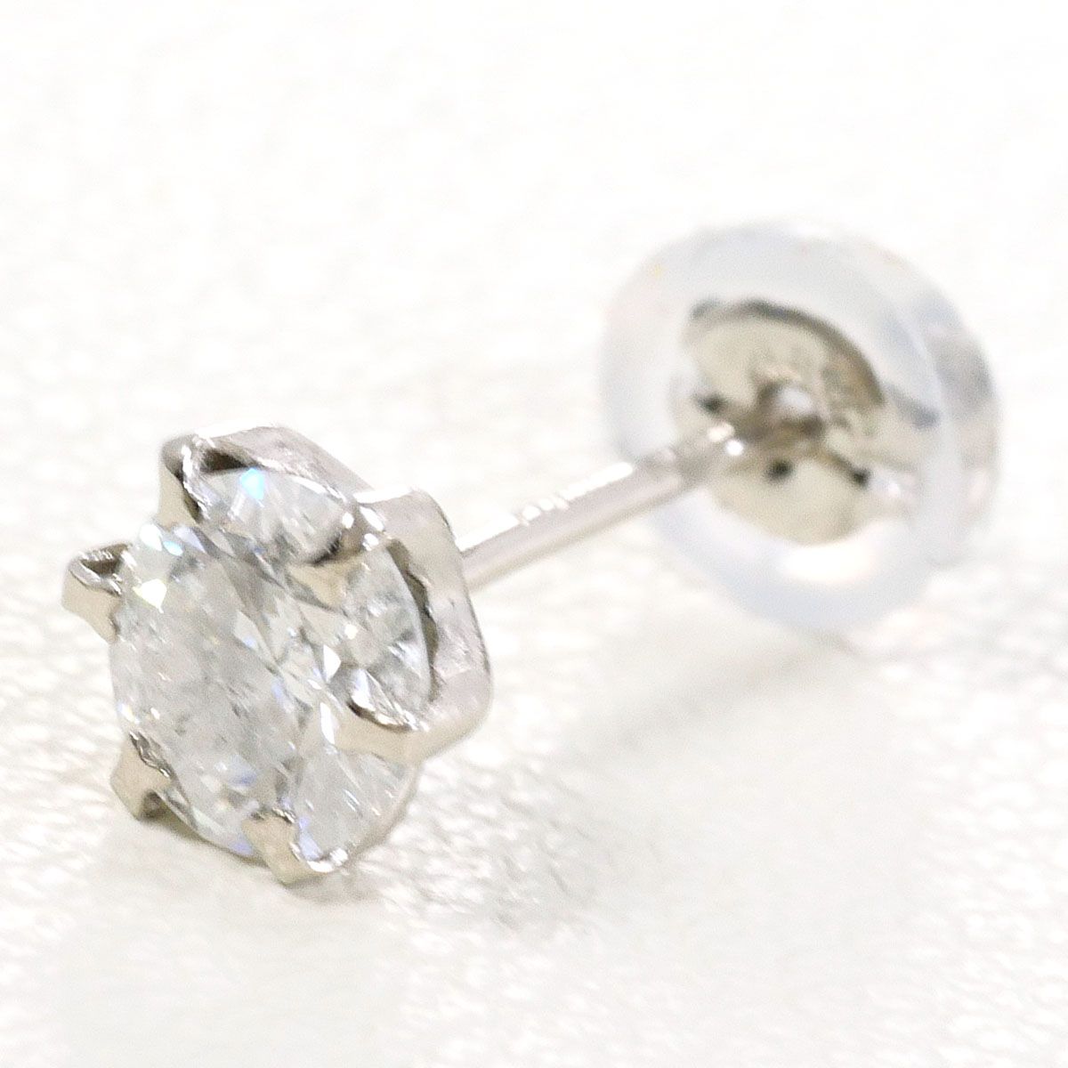 PT900/プラチナ ピアス(片耳) ダイヤモンド 0.35 ct 総重量約0.2g