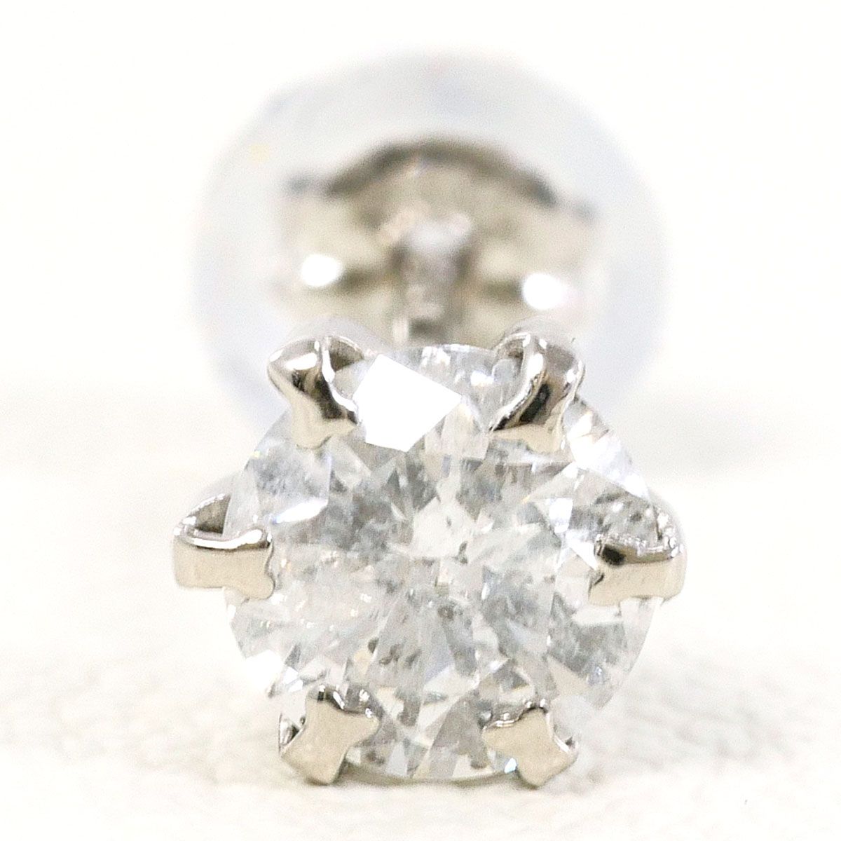 PT900/プラチナ ピアス(片耳) ダイヤモンド 0.35 ct 総重量約0.2g 
