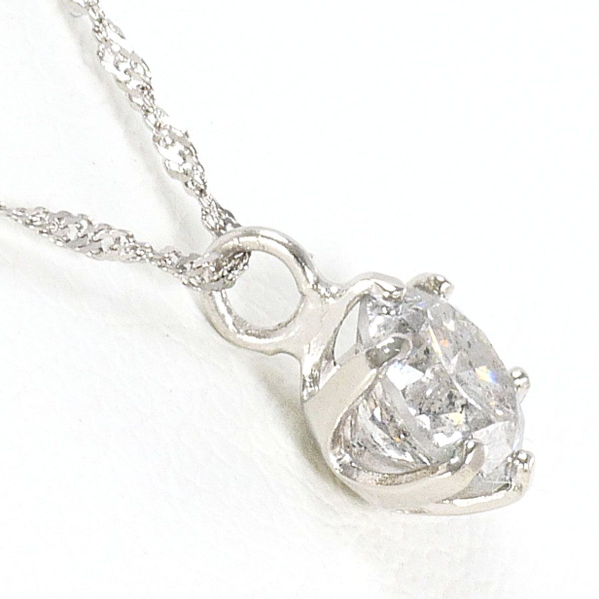 PT999/プラチナ PT850/プラチナ ネックレス ダイヤモンド 0.4ct 総重量 