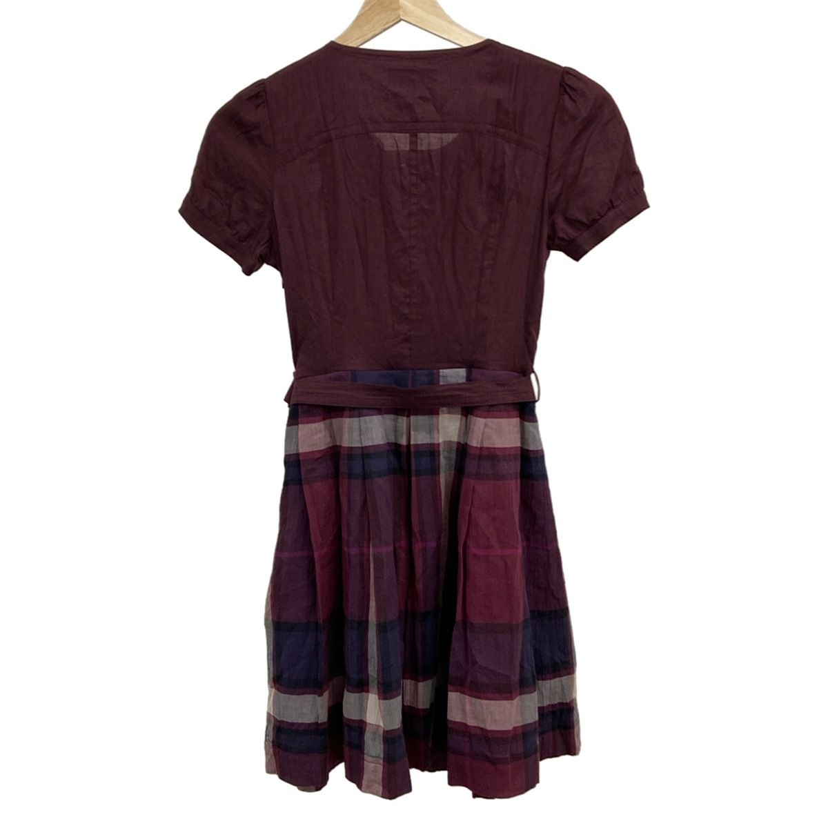 バーバリーブルーレーベル 美品 Burberrys ひざ丈ワンピース チェック