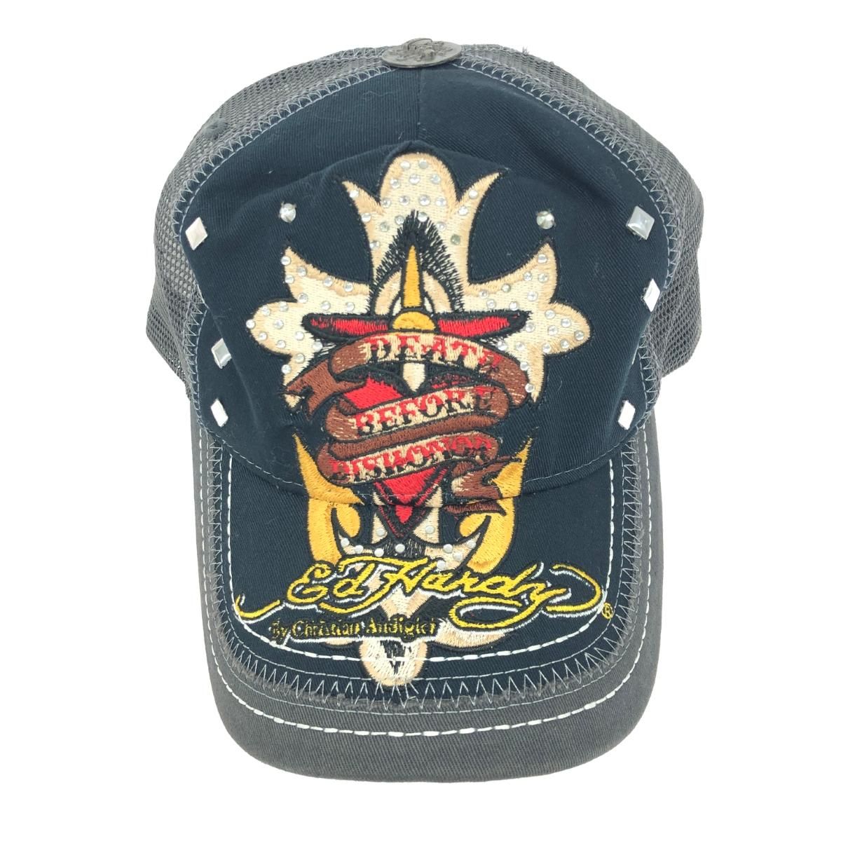 エドハーディー キャップ ラインストーン Ed Hardy エドハーディー キャップ ラインストーン/刺繍 コットン