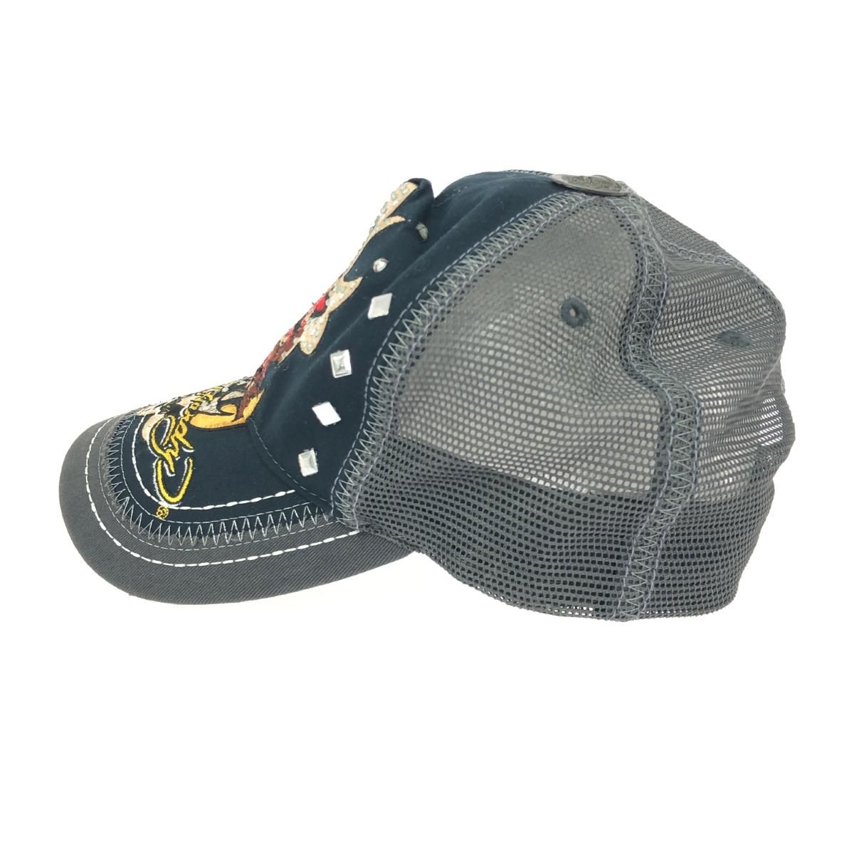 Ed Hardy エドハーディー キャップ ラインストーン/刺繍 コットン