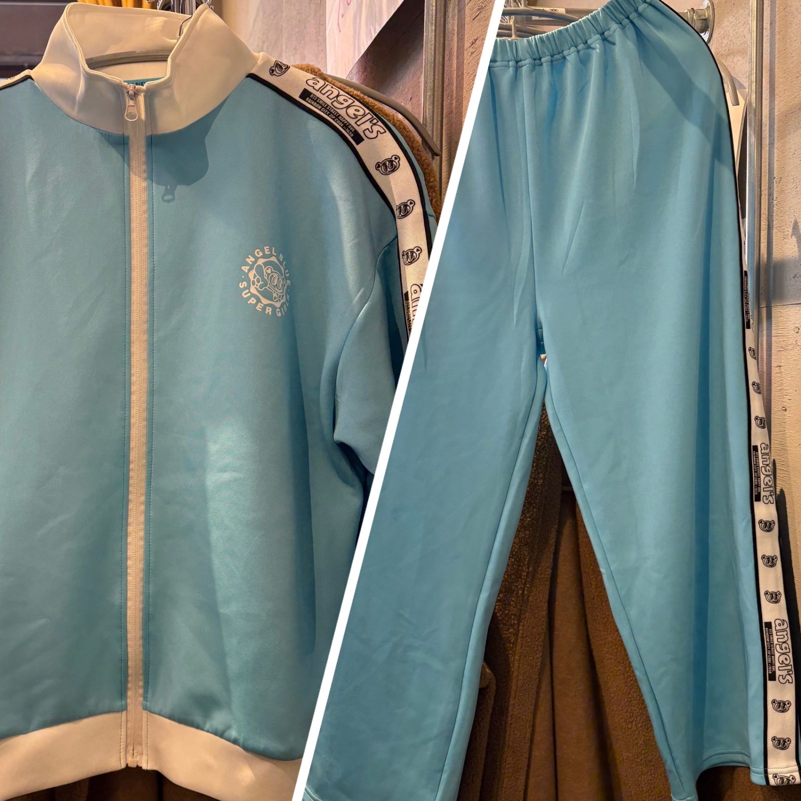 東あずま店 併売品】 Y2k Angel blue エンジェルブルー 上下