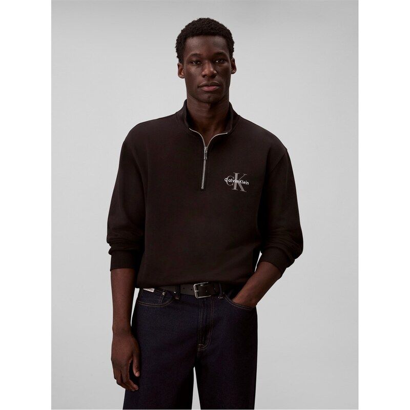 カルバンクライン メンズ アウター パーカー・スウェット ハーフジップ Calvin Klein Jeans CKJ Monogram quarter Zip Sn54 Black UB1 ブラック