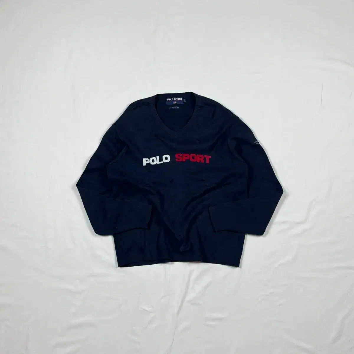 90s POLO SPORT(ポロスポーツ) POLO sport Spellout Vネック ニット 