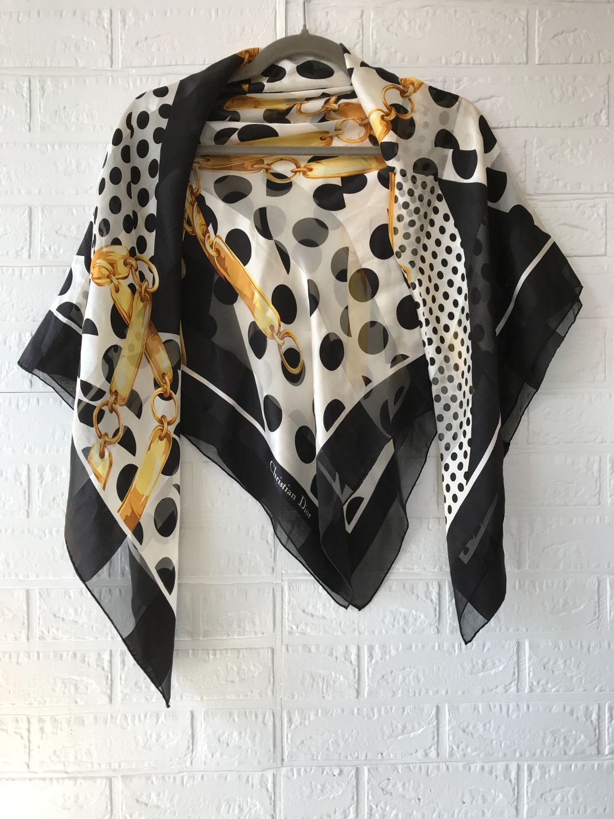 Christian Dior クリスチャンディオール 大判スカーフ 総柄 マルチ