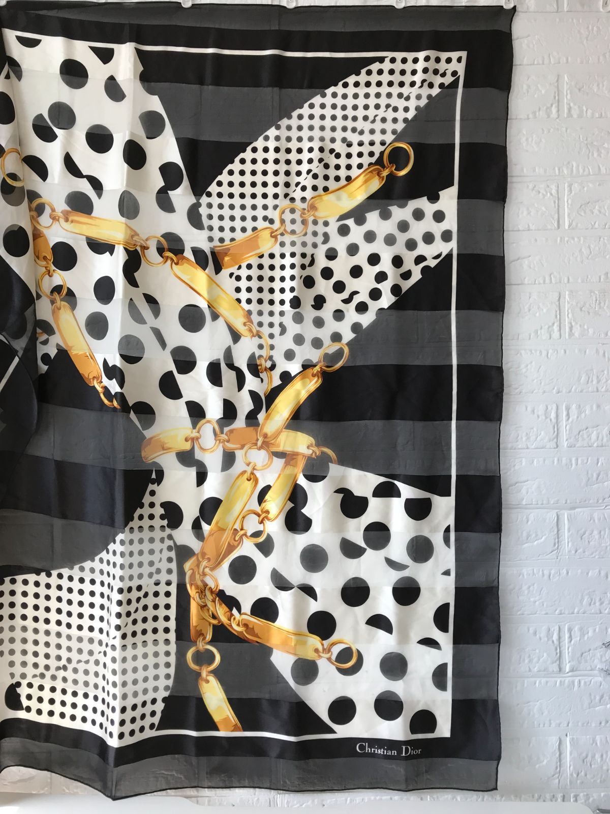 Christian Dior クリスチャンディオール 大判スカーフ 総柄 マルチ
