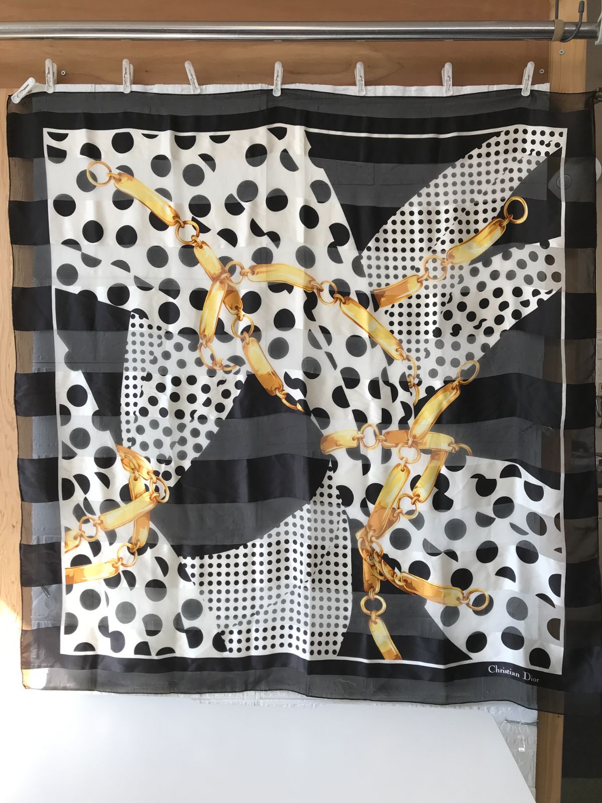 Christian Dior クリスチャンディオール 大判スカーフ 総柄 マルチ