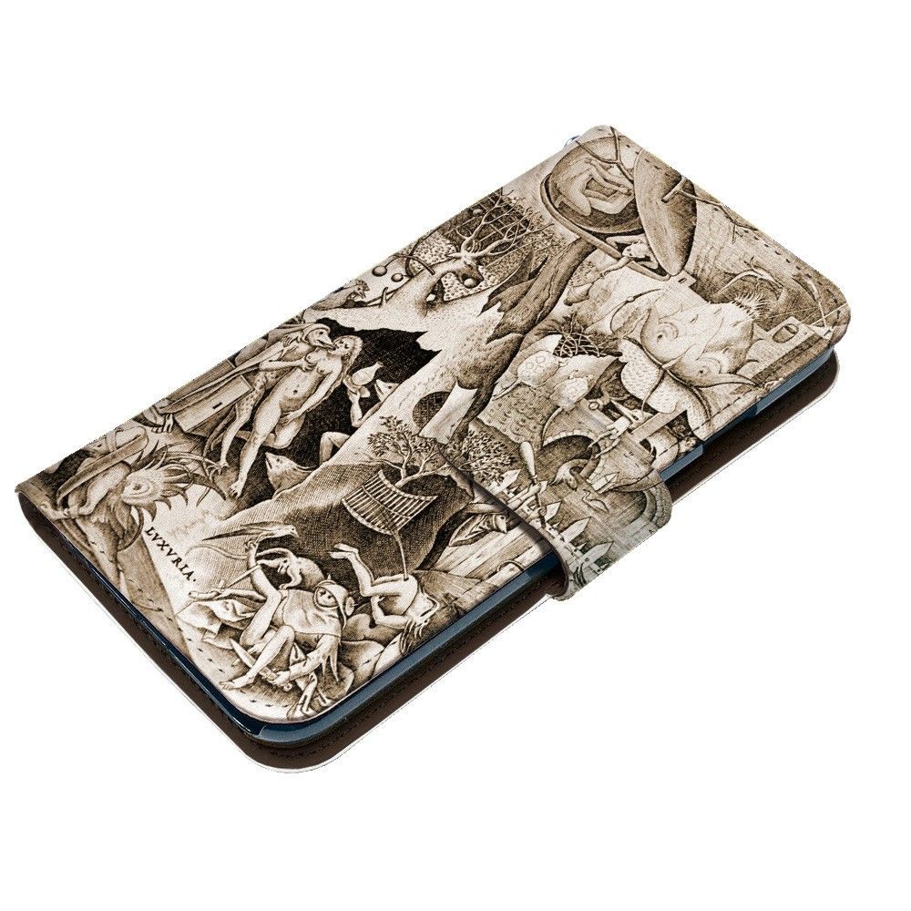 ブリューゲル 版画 arrows We3 M09 ケース 手帳型 スマホケース [デザイン:3.七つの大罪-邪淫(色欲)_LUXURIA/マグネットハンドあり] 絵画 名画 グッズ