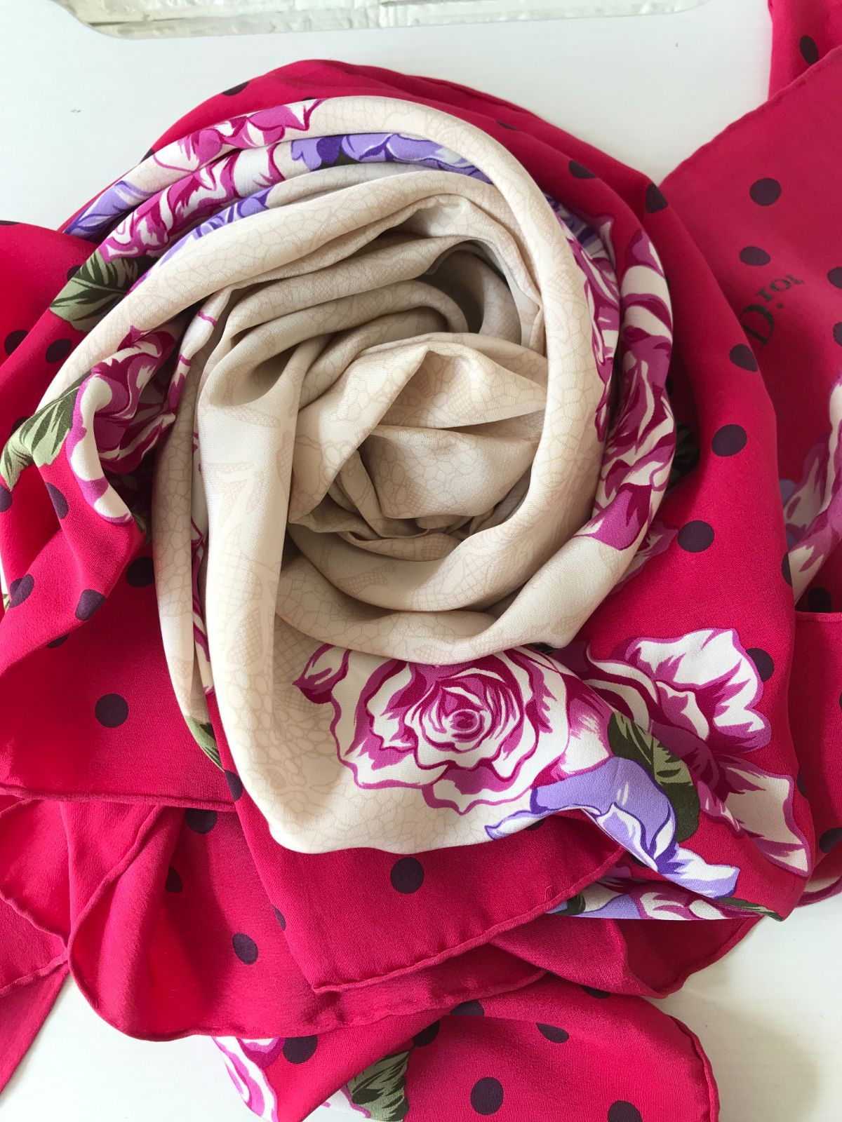 Christian Dior ディオール スカーフ 大判 フラワー 5391 - メルカリ