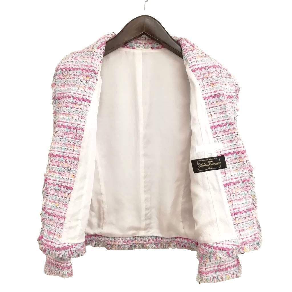 アナイ ANAYI ツイード ノーカラー ジャケット ノーボタン 着流し 美品