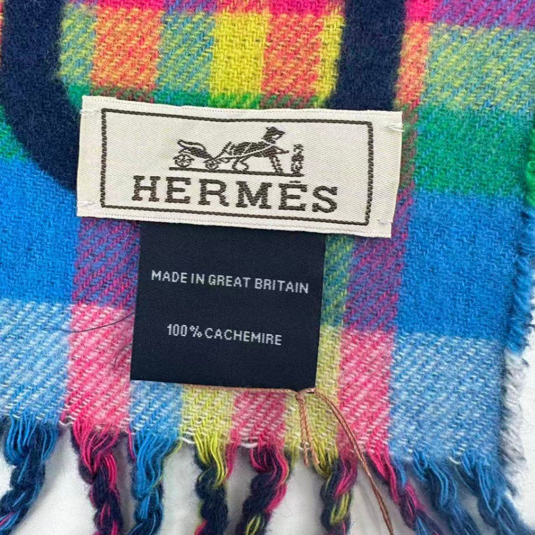 未使用品 HERMES エルメス マフラー ストール マルチカラー カシミヤ