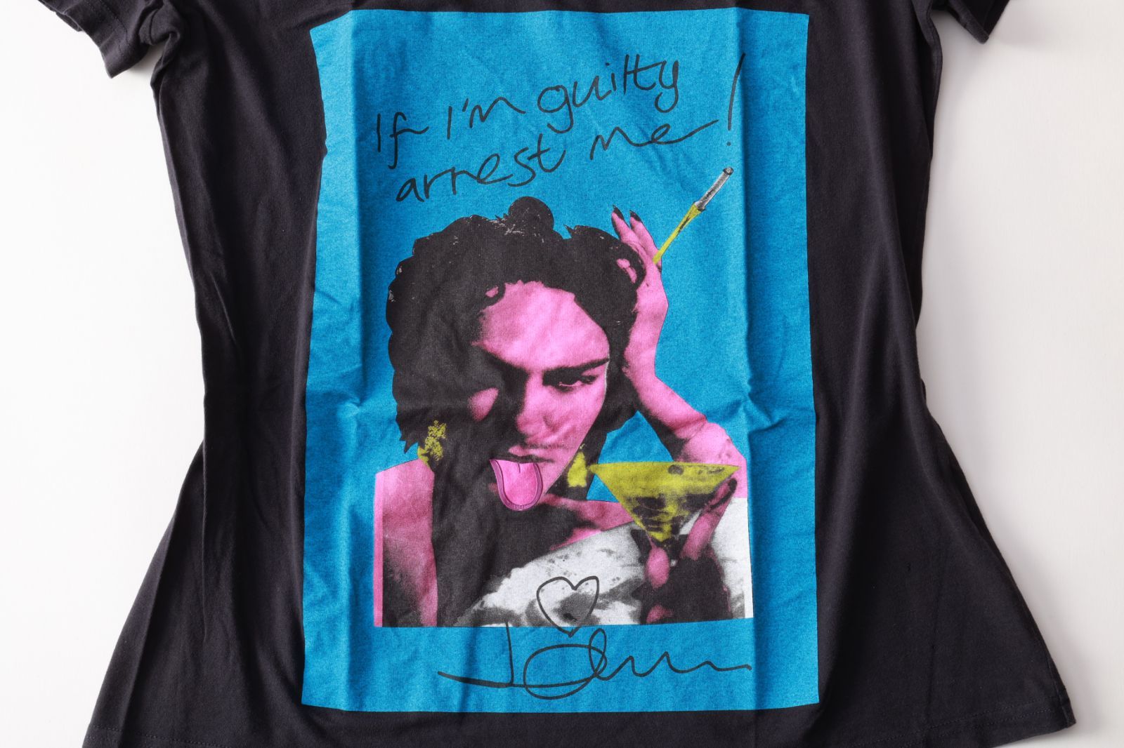名作☆新品未使用 galliano ジョンガリアーノ VネックプリントTシャツ