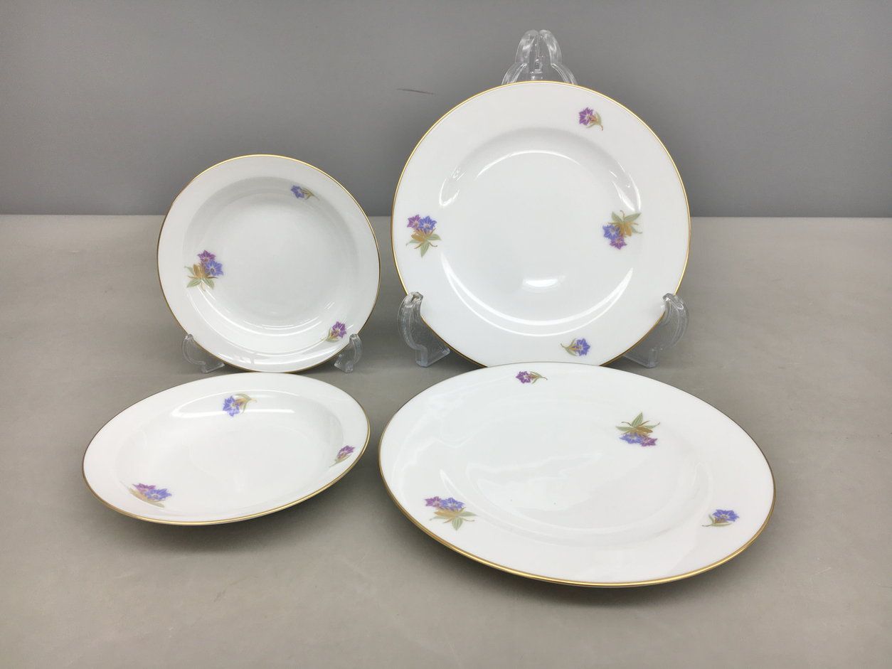 大倉陶園 OKURA プレート 4枚 20cm / 14cm まとめて JR東海 リンドウ