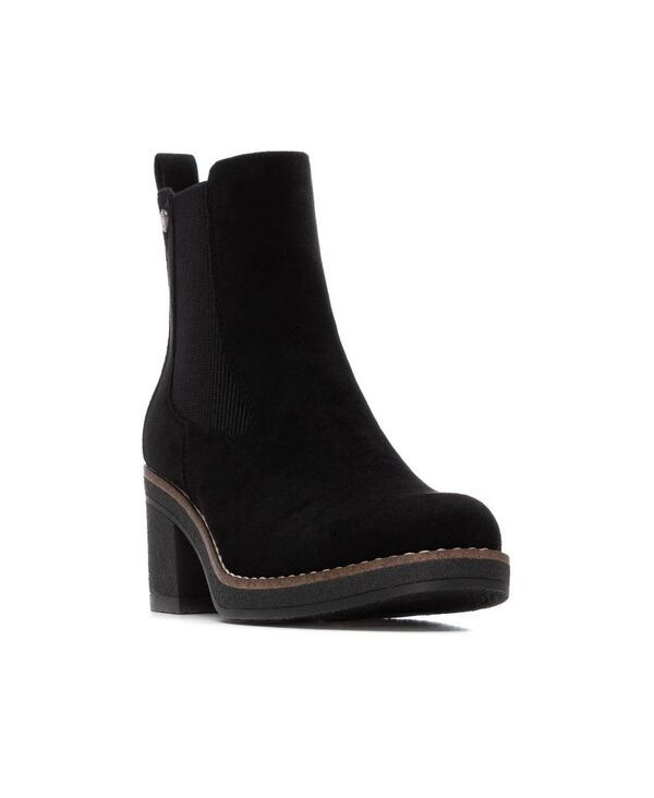 キシタイ レディース シューズ ブーツ・レインブーツ スエード チェルシー ブーツ Womens Chelsea Suede Booties Refresh Collection By XTI Black ブラック