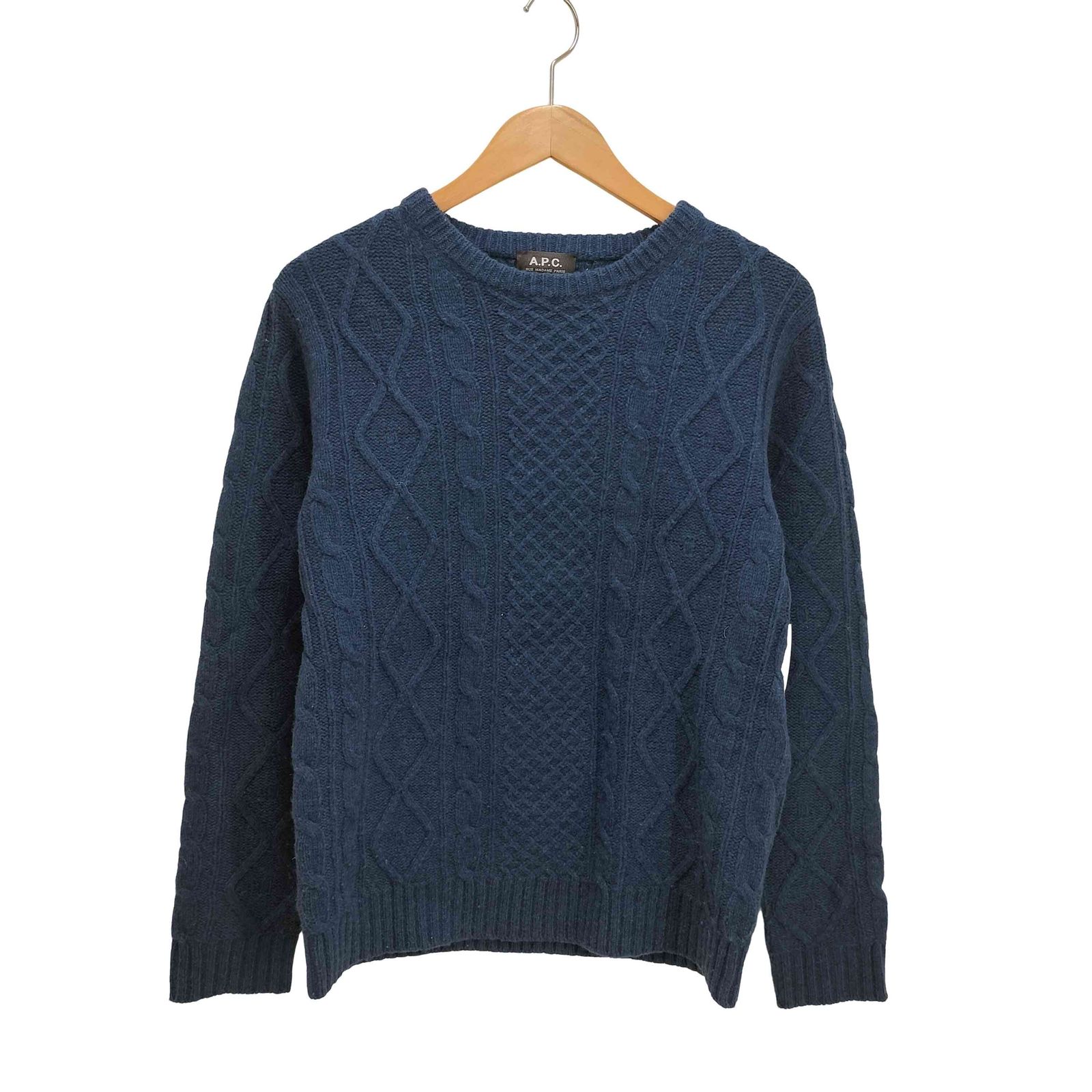 アーペーセー A.P.C. ケーブル編みクルーネックニットセーター メンズ 