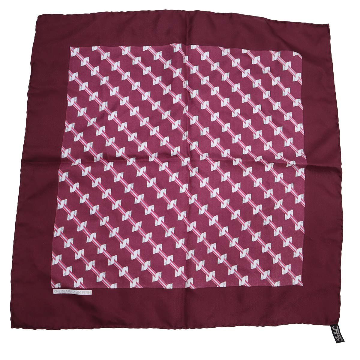 HERMES エルメス スカーフ カレ40 馬 ボルドー系 シルク100％ 服飾小物