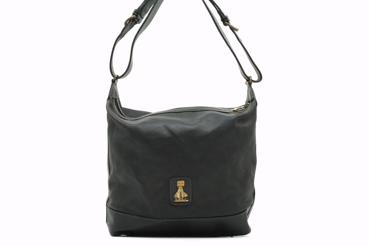 BURBERRY バーバリー ロゴ レザー ショルダーバッグ ブラック vintage 
