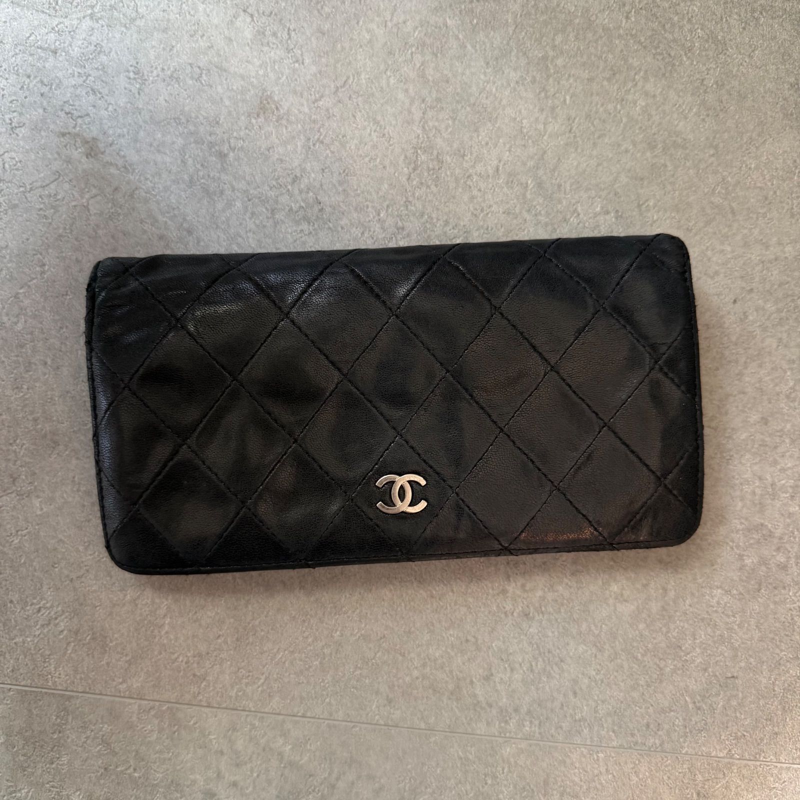CHANEL シャネル ココマーク マトラッセ 二つ折り長財布 タイムレス