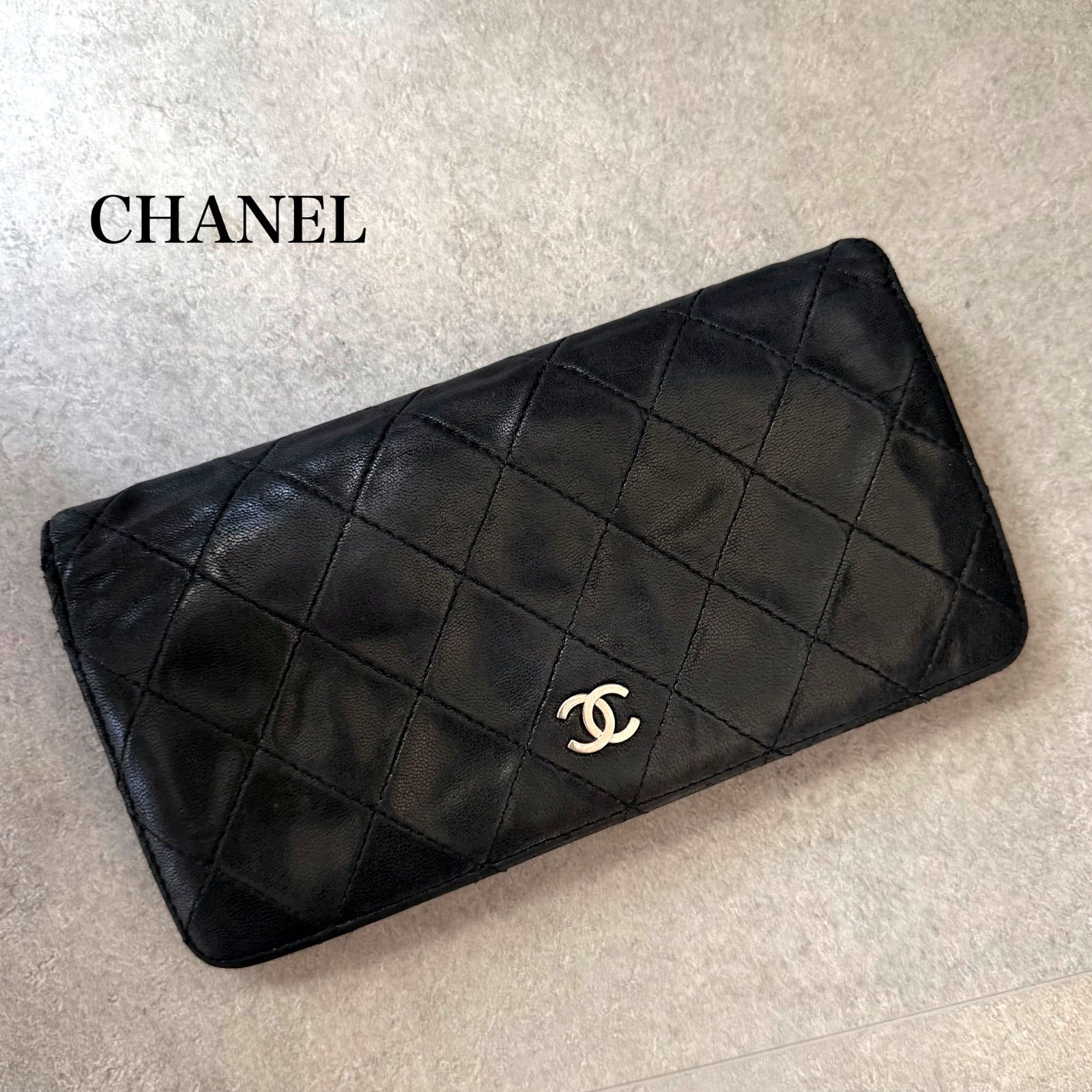 CHANEL シャネル ココマーク マトラッセ 二つ折り長財布 タイムレス 