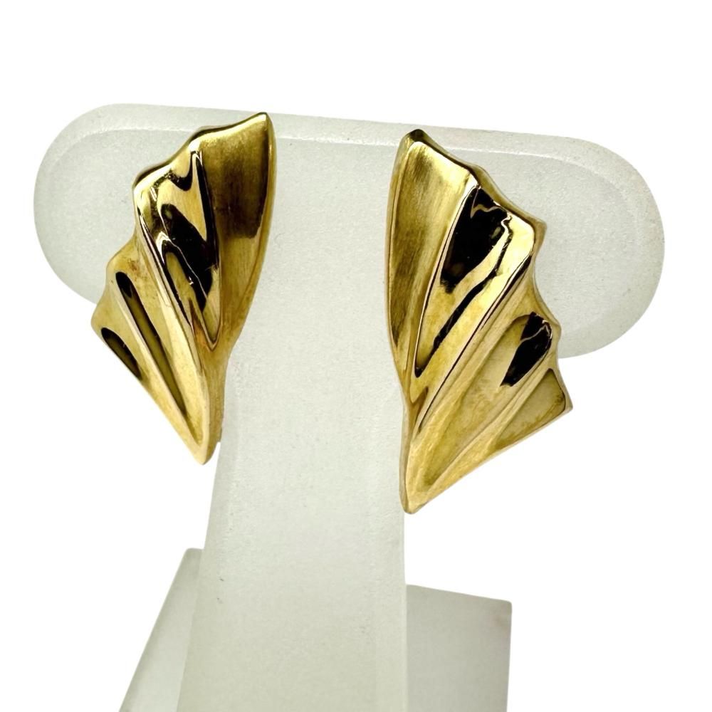 デザイン イヤリング K18ゴールド 18金 2.1g レディース 【中古