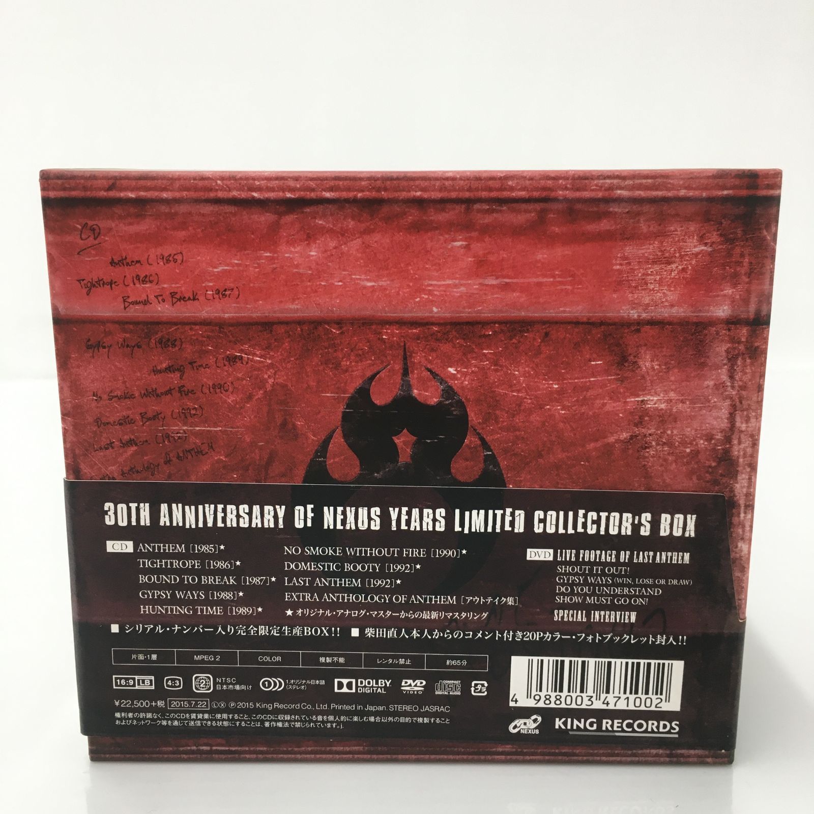 ANTHEM 30TH ANNIVERSARY OF NEXUS YEARS LIMITED BOX アンセム DVD /y