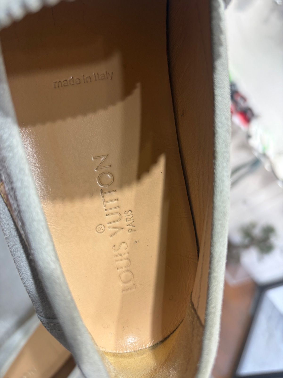 LOUISVUITTON スエード ローファー ヌバック ライトグレー 6.5