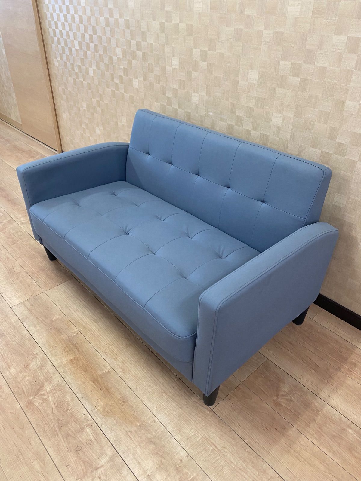 ◆中古◆格安◆美品◆布張り◆２人掛けソファ◆くすみブルー◆コンパクトサイズ◆一人暮らし◆ ≪タナカK様お引取り≫◇中古◇格安◇美品◇布張り◇二人掛けソファ