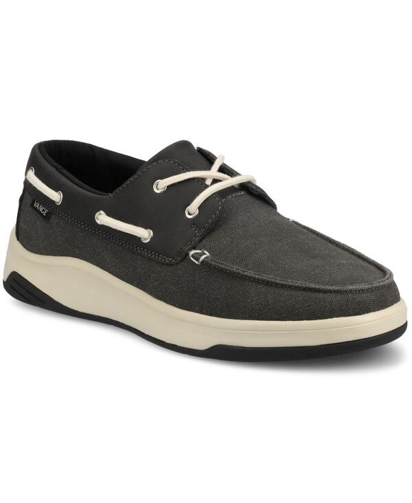 バンス メンズ シューズ スニーカー Vance Co Mens Catamaran Low Top Flexible Boat Shoe Sneaker Black ブラック