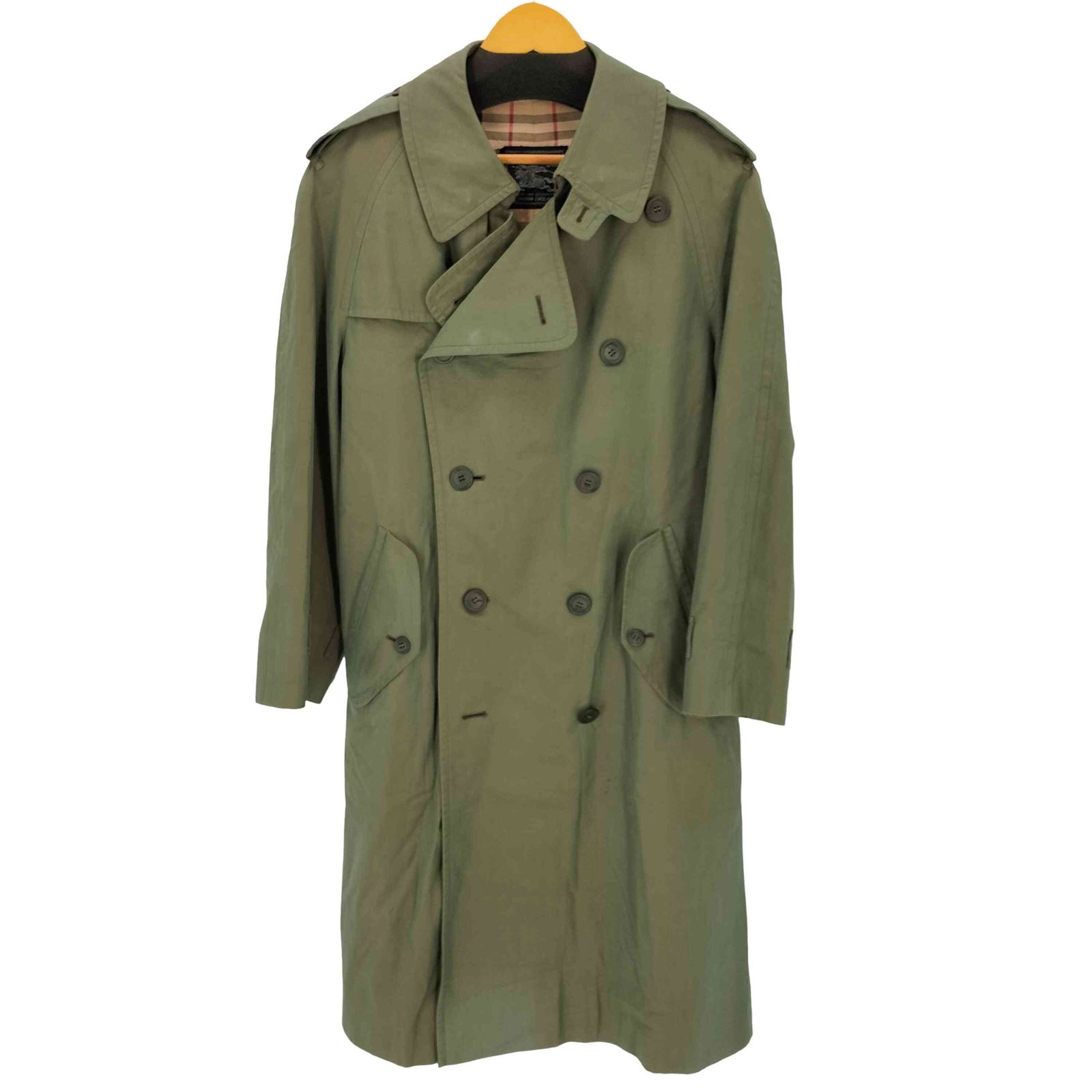 バーバリーズ BURBERRYS 80s 英国製 裏地ノバチェック トレンチコート 玉蟲 玉虫 メンズ 表記無 