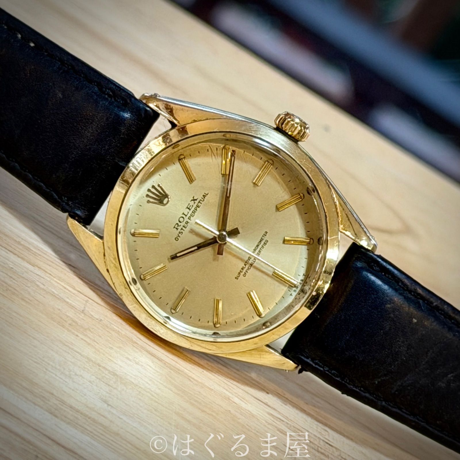  53 ROLEX オイスターパーペチュアル 自動巻 メンズ 金貼 OH済 パーカー 自動巻き時計 腕時計(アナログ)