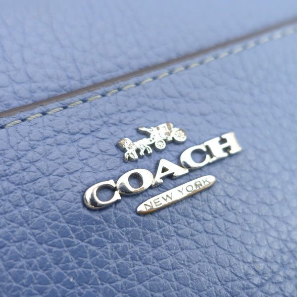 COACH / コーチ ◇ラウンドファスナー 長財布 レザー くすみブルー 