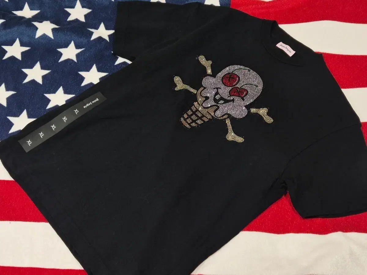 Palm Angels BBC アイスクリーム ラインストーン 半袖 Tシャツ