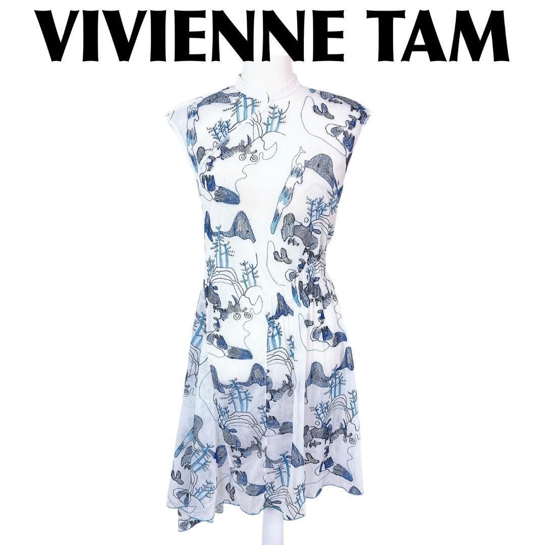 美品】 Vivienne Tam ノースリーブワンピース シノワズリ 38 - メルカリ