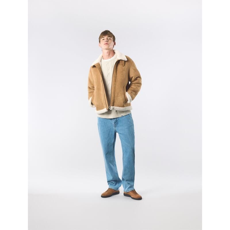プレティグリーン メンズ アウター ジャケット・ブルゾン Pretty Green Mens Ashcroft Flight Shearling Jacketaupe トープ