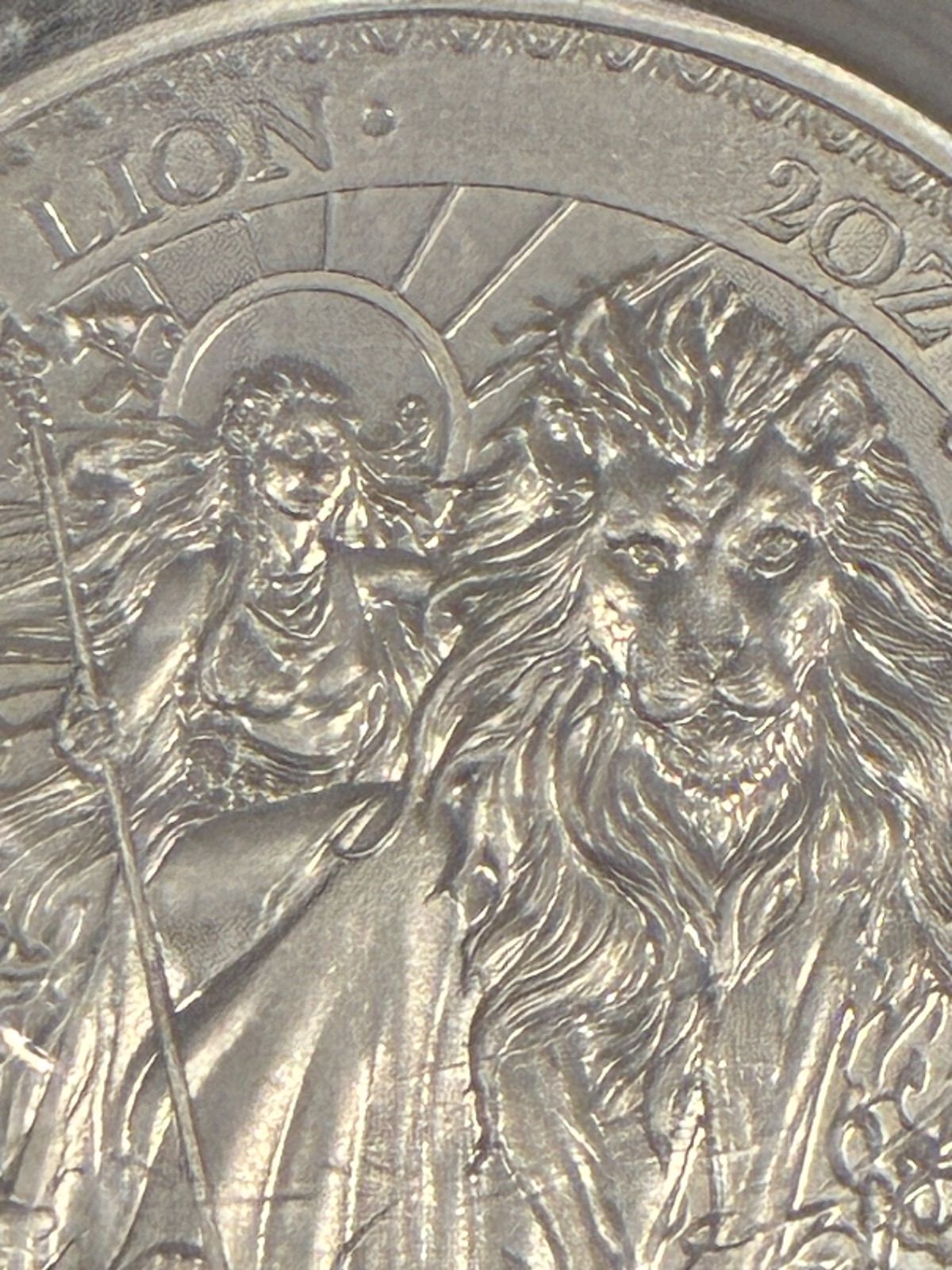 2オンス大型銀貨 世界1000枚 2023年 ウナとライオン イギリス領セント