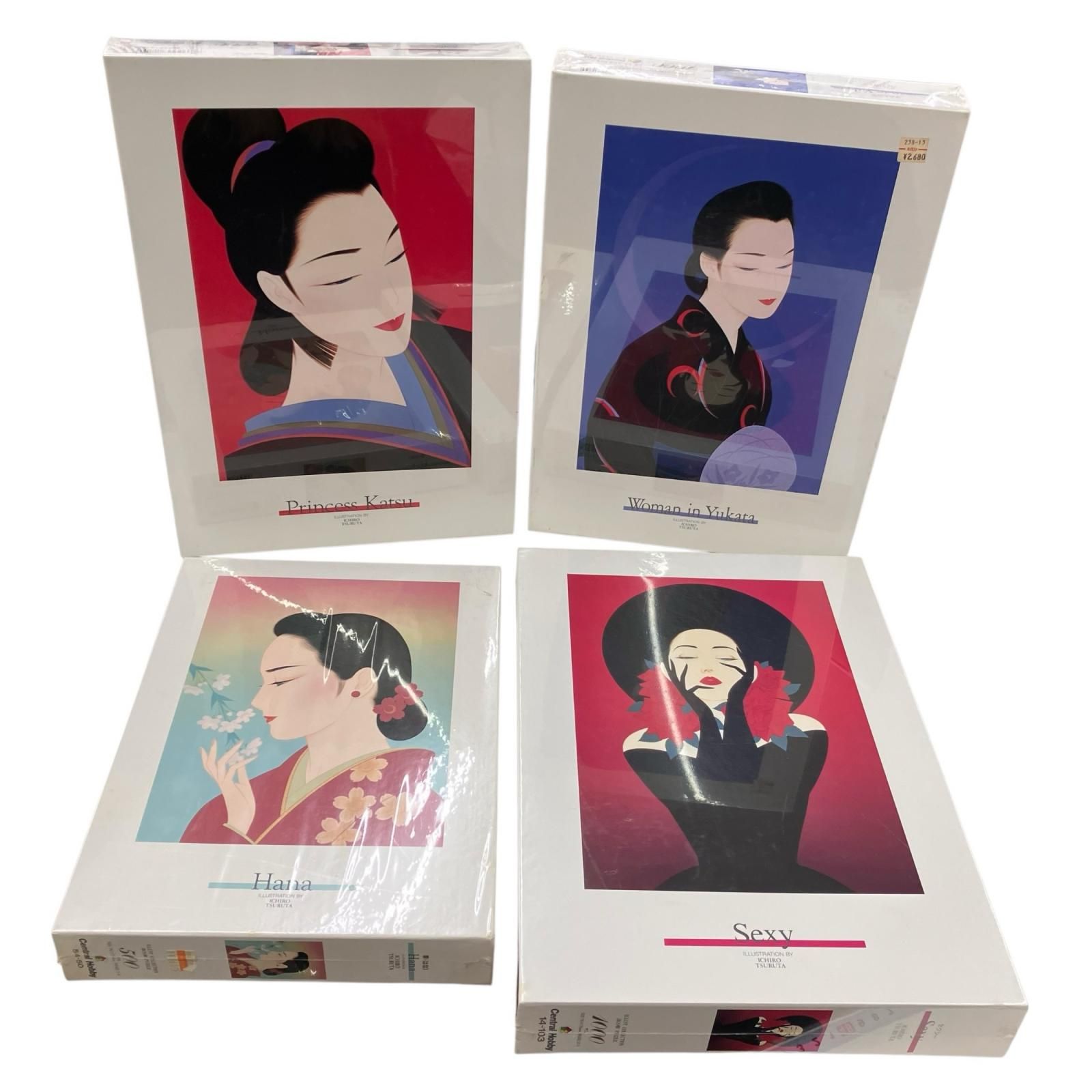 186000 新品未使用 鶴田一郎 ジグソーパズル 1000P 500P 未開封品 華 勝 ゆかたの女 セクシー Ichiro Tsuruta 4点まとめ売り