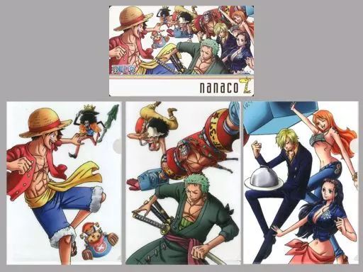 中古】雑貨 A-TYPE 麦わらの一味 クリアファイル3枚付きnanacoカード