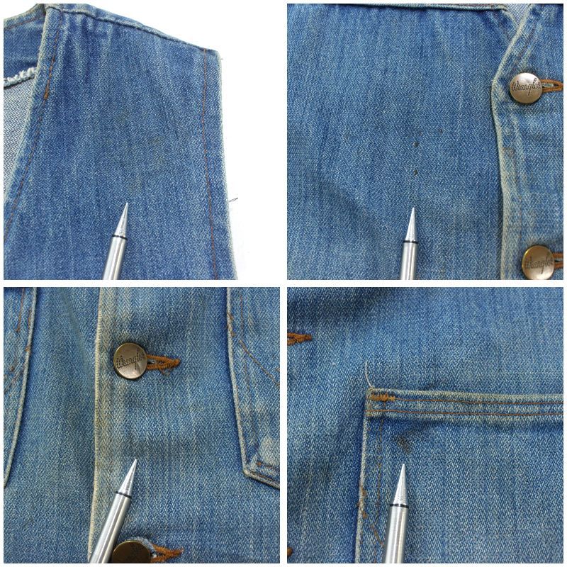 70s USA製 vintage Wrangler デニムベスト メンズ 表記Lサイズ - メルカリ