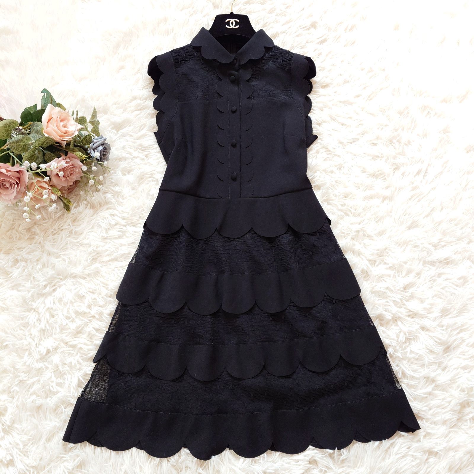 RED VALENTINO ドレスワンピース レース 黒 【公式通販】