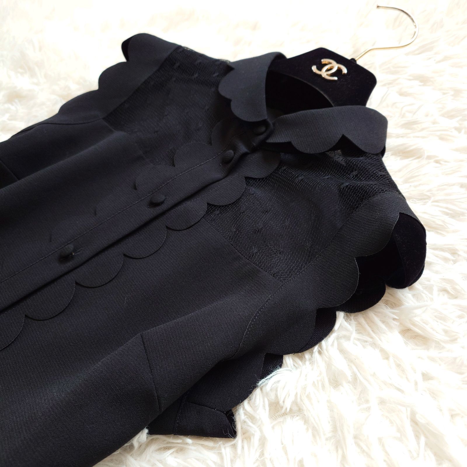 美品 レッドヴァレンティノ RED VALENTINO スカラップ ワンピース