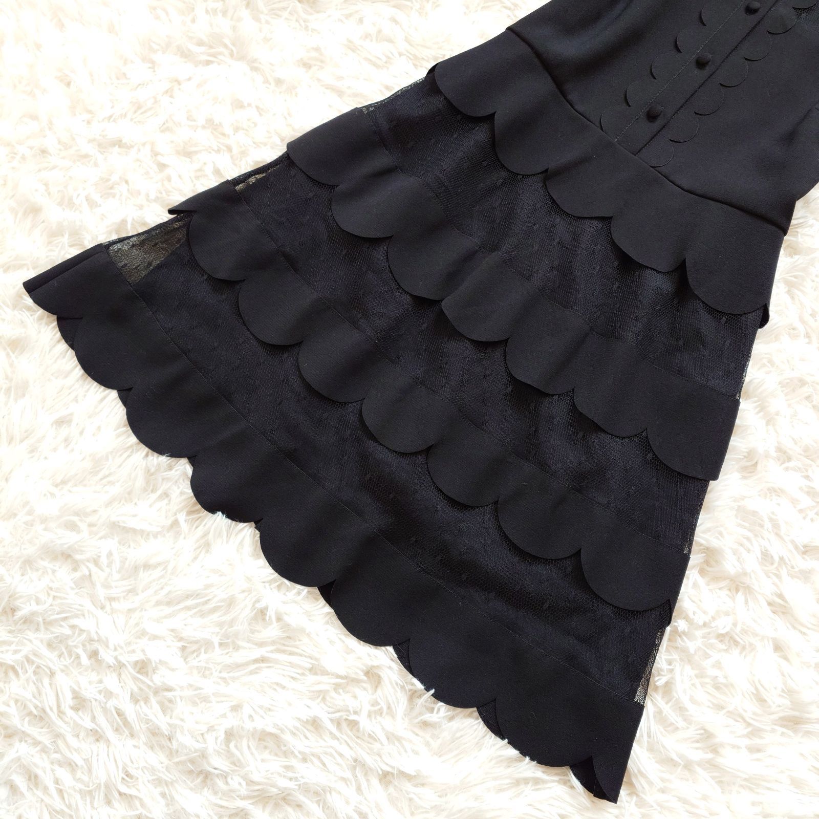 美品 レッドヴァレンティノ RED VALENTINO スカラップ ワンピース