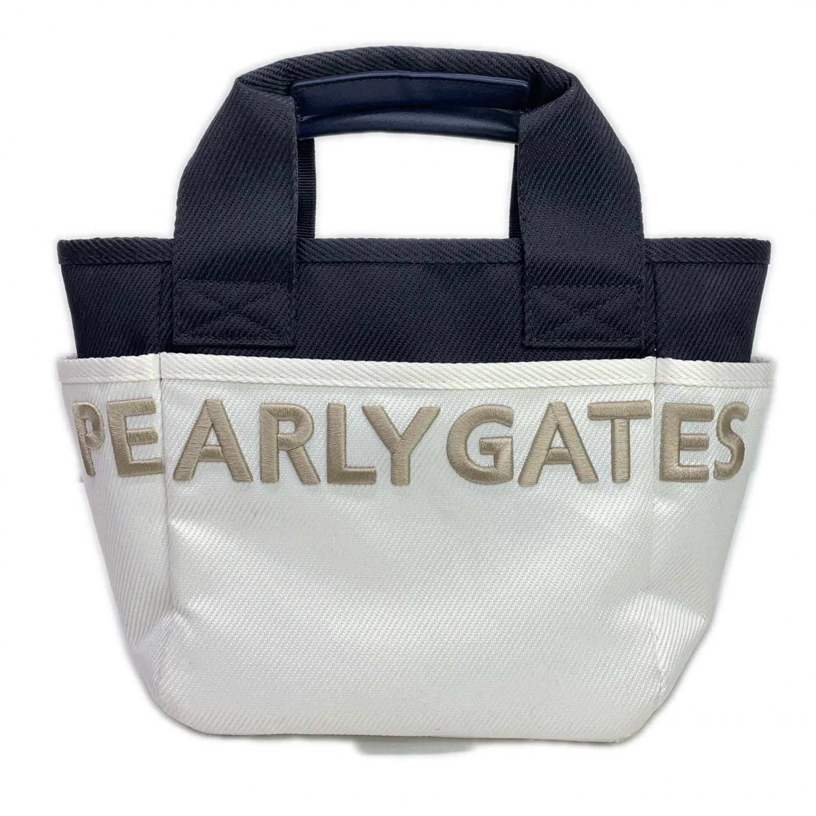 中古 パーリーゲイツ PEARLY GATES カートバッグ 白×紺 ホワイト