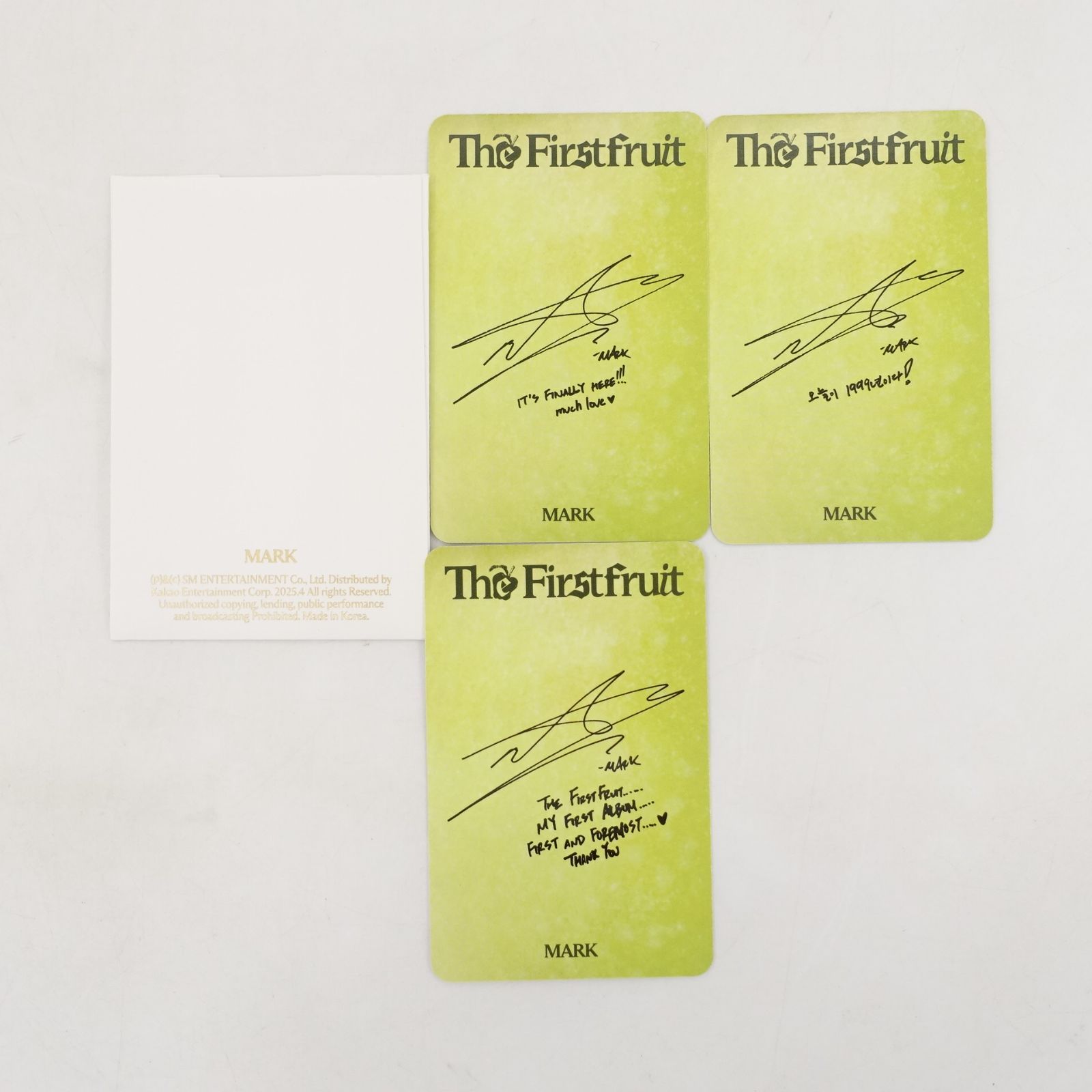 NCT マーク The Firstfruit Trilogy Ver. 3種セット トレカ フォト