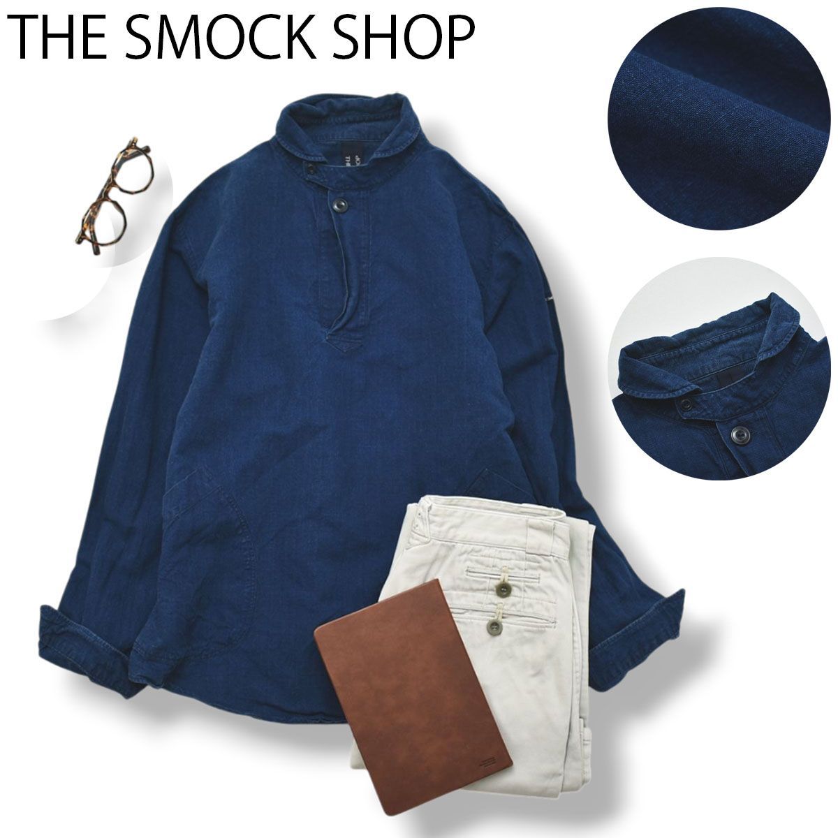 美品】 日本製 スモックショップ THE SMOCK SHOP コットン 綿 リネン 