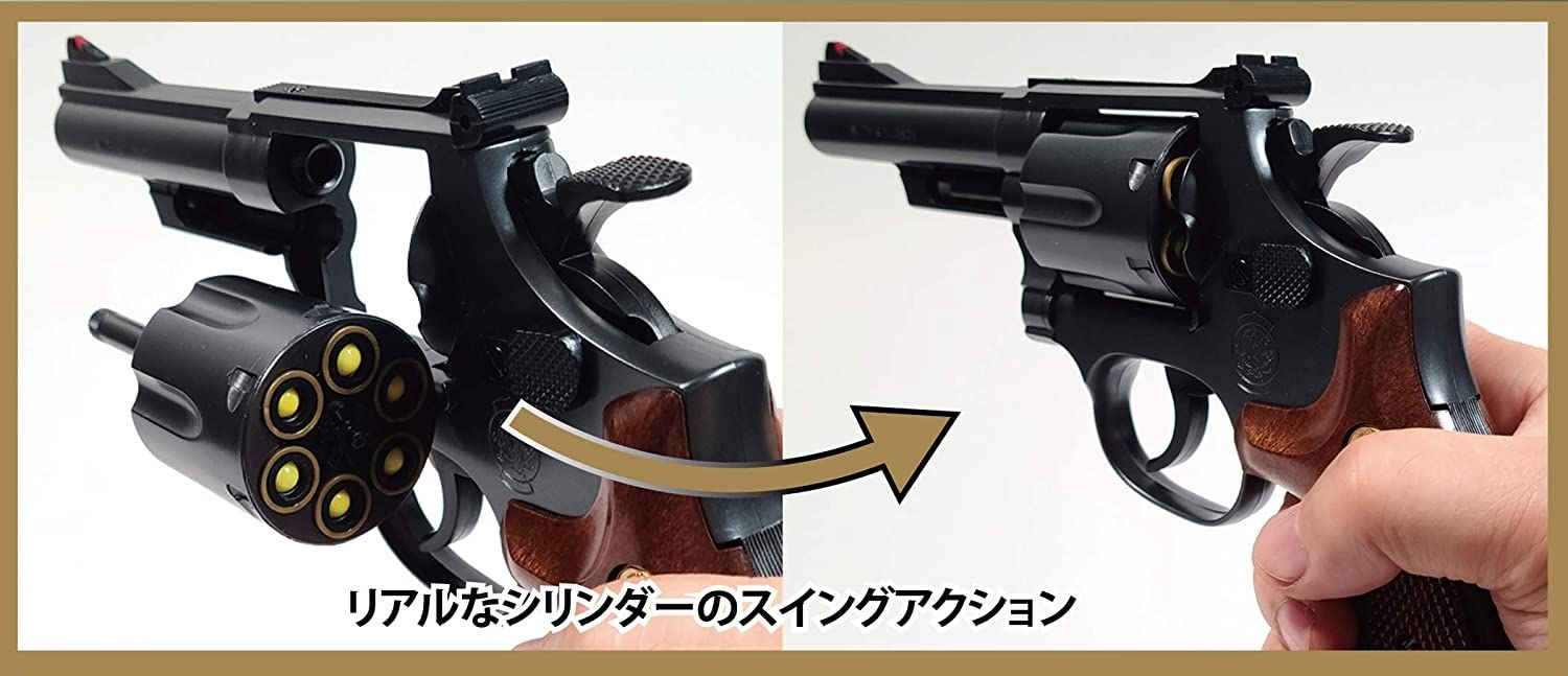 おもちゃ クラウン 低年齢 S&W M19 4インチ ウッドタイプグリップ エアリボルバー 10歳以上用
