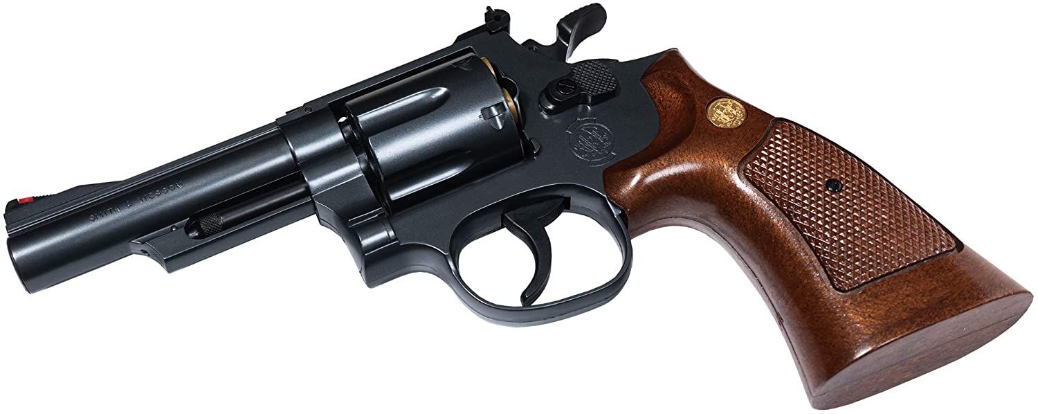 おもちゃ クラウン 低年齢 S&W M19 4インチ ウッドタイプグリップ エアリボルバー 10歳以上用